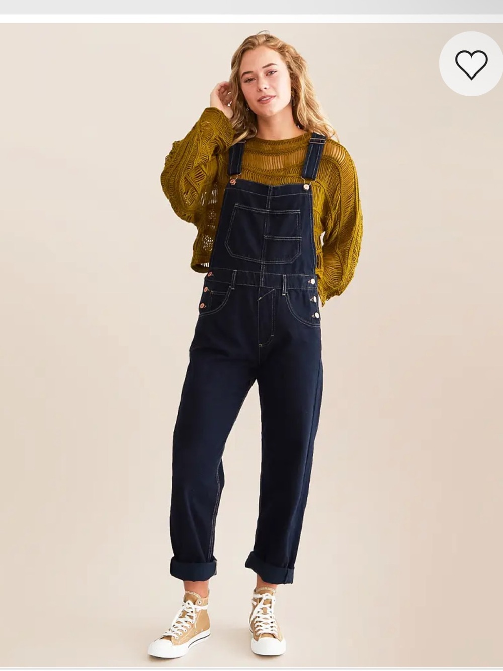 Free People Dark Indigo Denim Overalls
